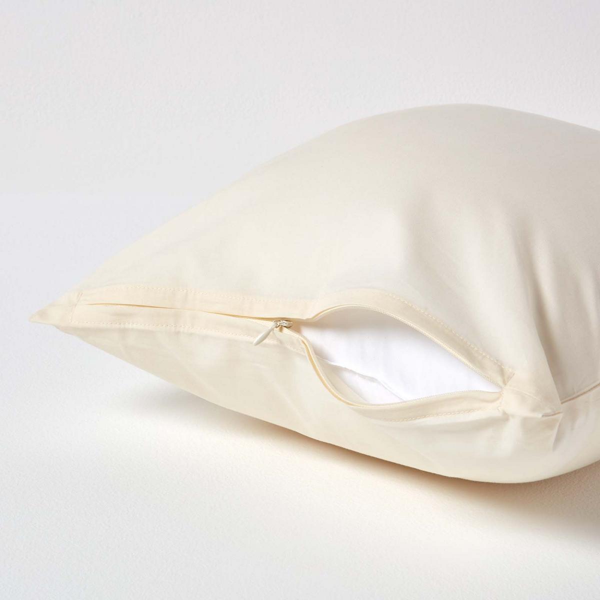 KISSENBEZUG Perkal, Ägyptische Baumwolle, Fadendichte 200 - Creme, Textil (40/40cm) - Homescapes