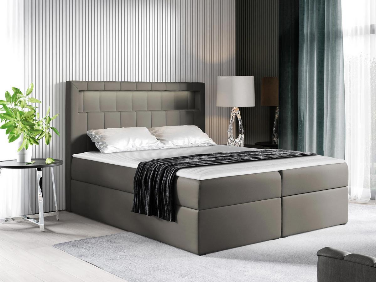 BOXBETT Aspen - H3 - Greige, Holz/Textil (160/200cm) - MIRJAN24