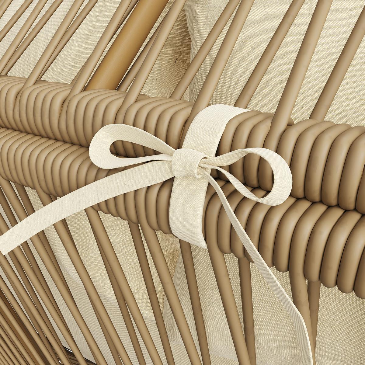 GARTENSCHAUKEL 145 cm Natur PE-Rattan 2-Sitzer Schaukelstuhl mit Kissen & Metallgestell für Balkon und Terrasse - Naturfarben, Metall (145/143/85cm) - Urban Meuble