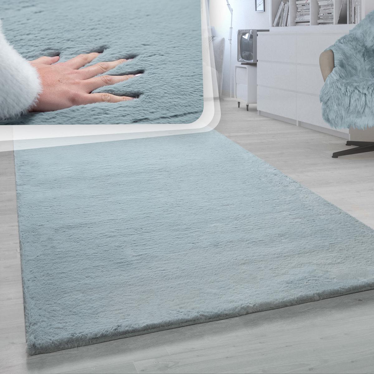 HOCHFLORTEPPICH, einfarbig, Türkis, 140 x 200 cm - Blau, Textil (200/140cm) - KADIMA DESIGN