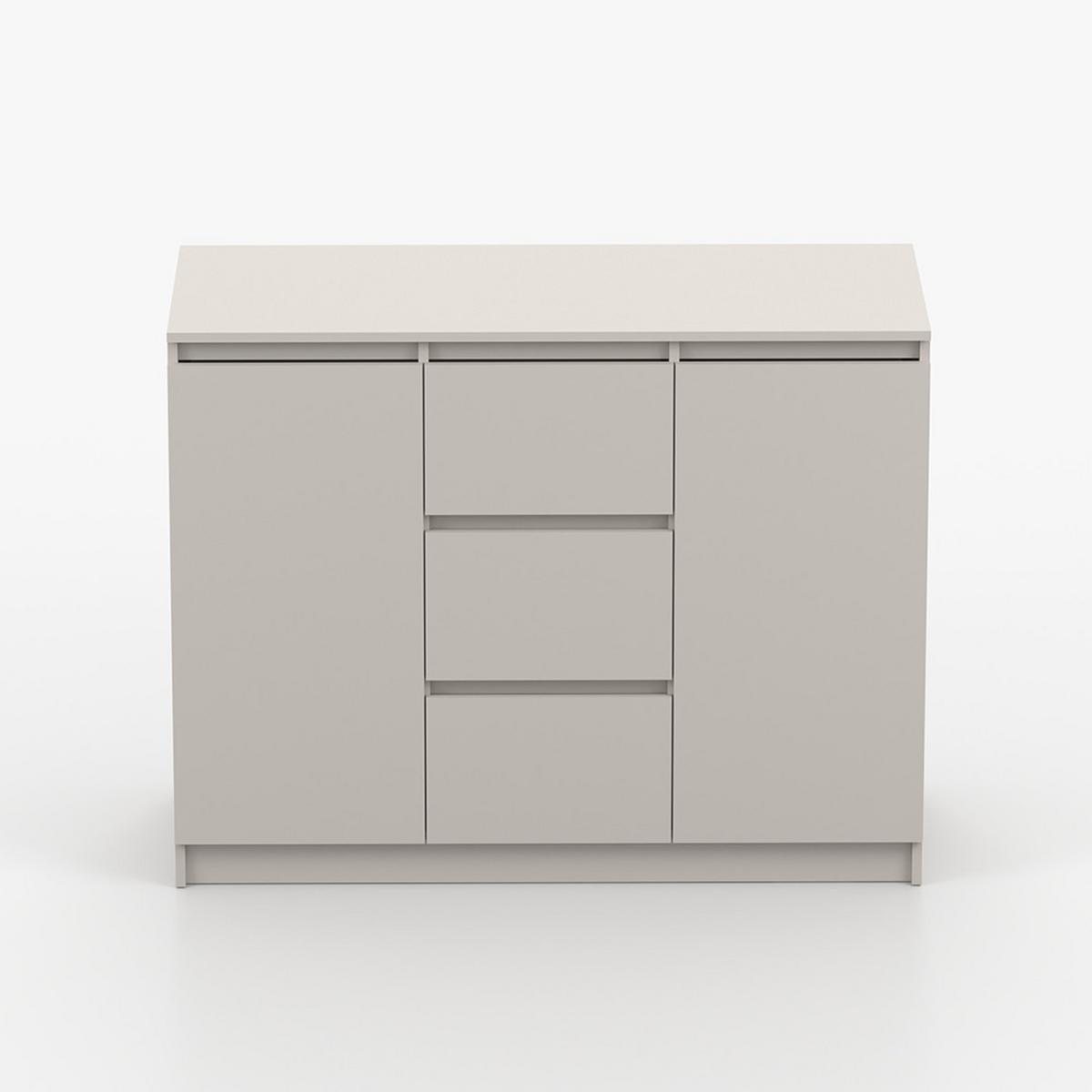 KOMMODE SOLO 2D3S II 120 cm Kaschmir/Kaschmir, 2-türig, drei Schubladen, grifflos - Kaschmir, Holzwerkstoff (120/86/42cm) - imoebel24