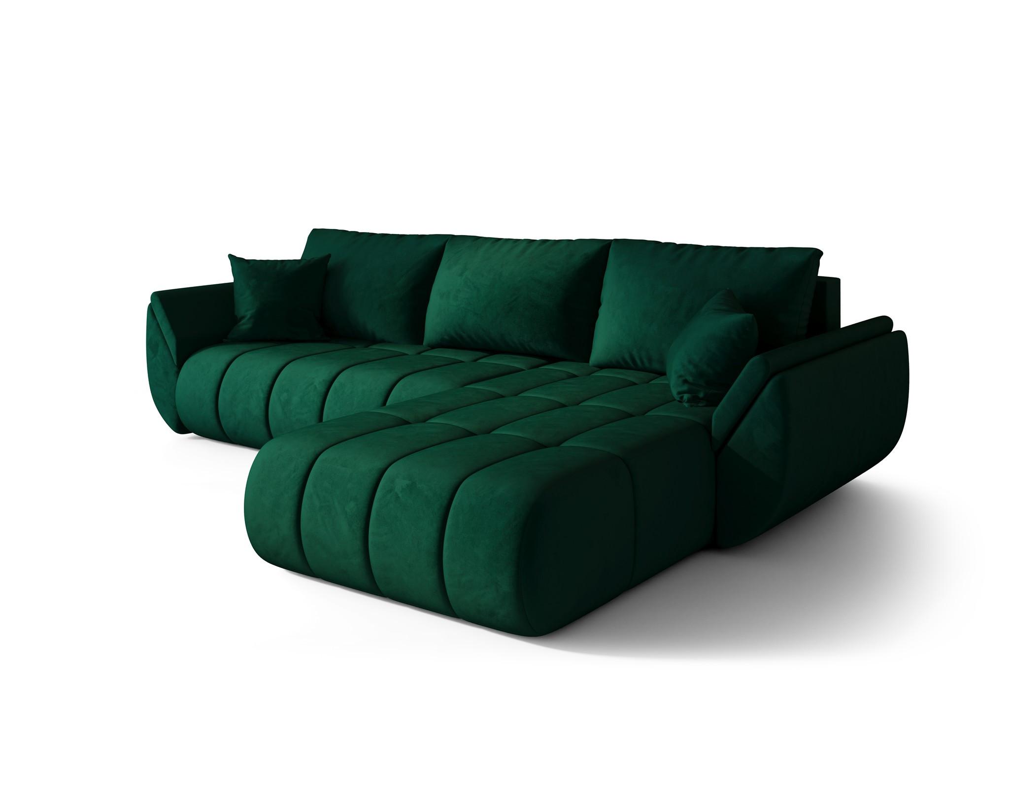 ECKSOFA Misato In Monolith - Grün, Holzwerkstoff/Textil (280/175cm) - Fun Möbel