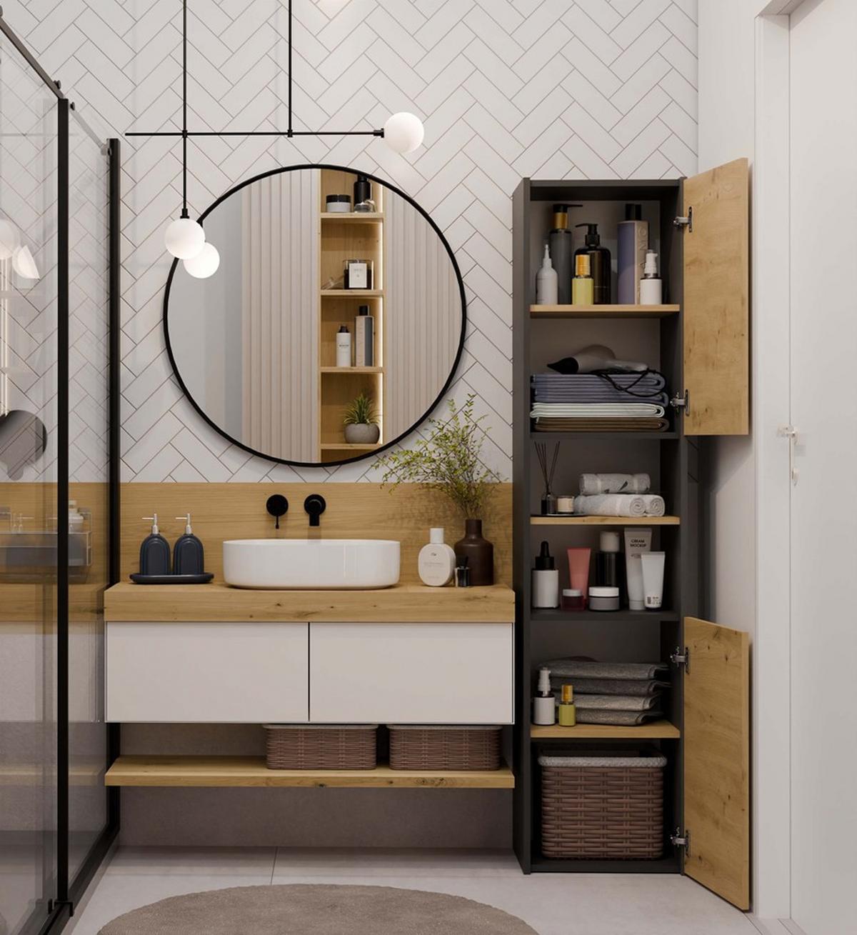 BADEZIMMERSCHRANK Anthrazit, Artisan 40/170/30 - Anthrazit, Holzwerkstoff (40/170/30cm) - RAUMHIRSCH FURNITURE