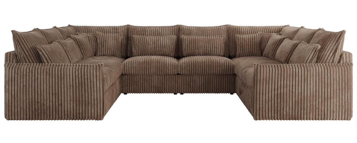 WOHNLANDSCHAFT VERSO U 8M Braun Cord - Schwarz/Braun, Kunststoff/Textil (362/93/270cm) - MKS