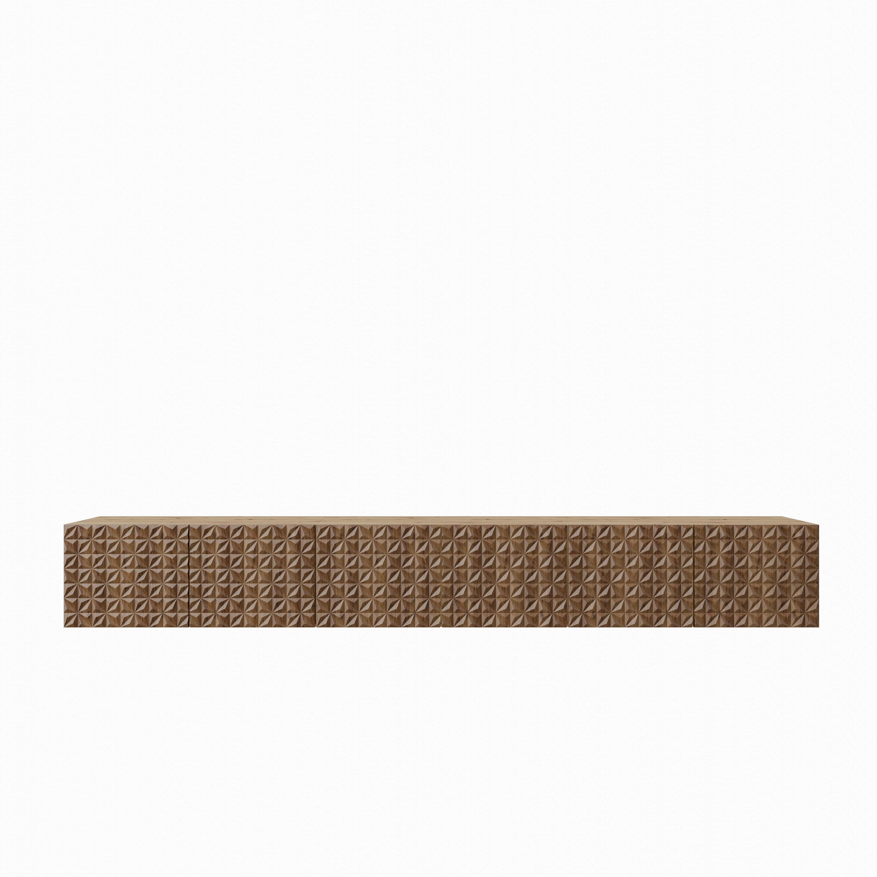 LOWBOARD ROVA 300/41/40 cm, Hängender TV-Schrank Eiche Artisan / Eichefarben - Eichefarben/Braun, Holzwerkstoff (300/41/40cm) - MASSENO