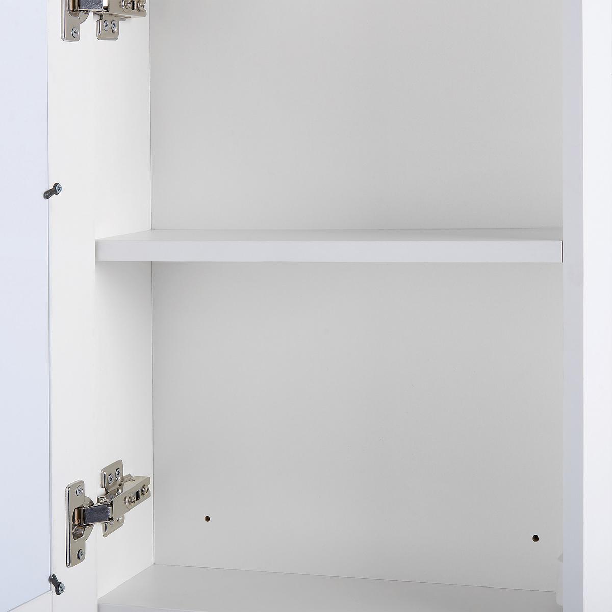 BAD SPIEGELSCHRANK weiß/silber mit LED-Beleuchtung 40/60 cm Condor - Silberfarben/Weiß, Holz (40/60/12cm) - Beliani
