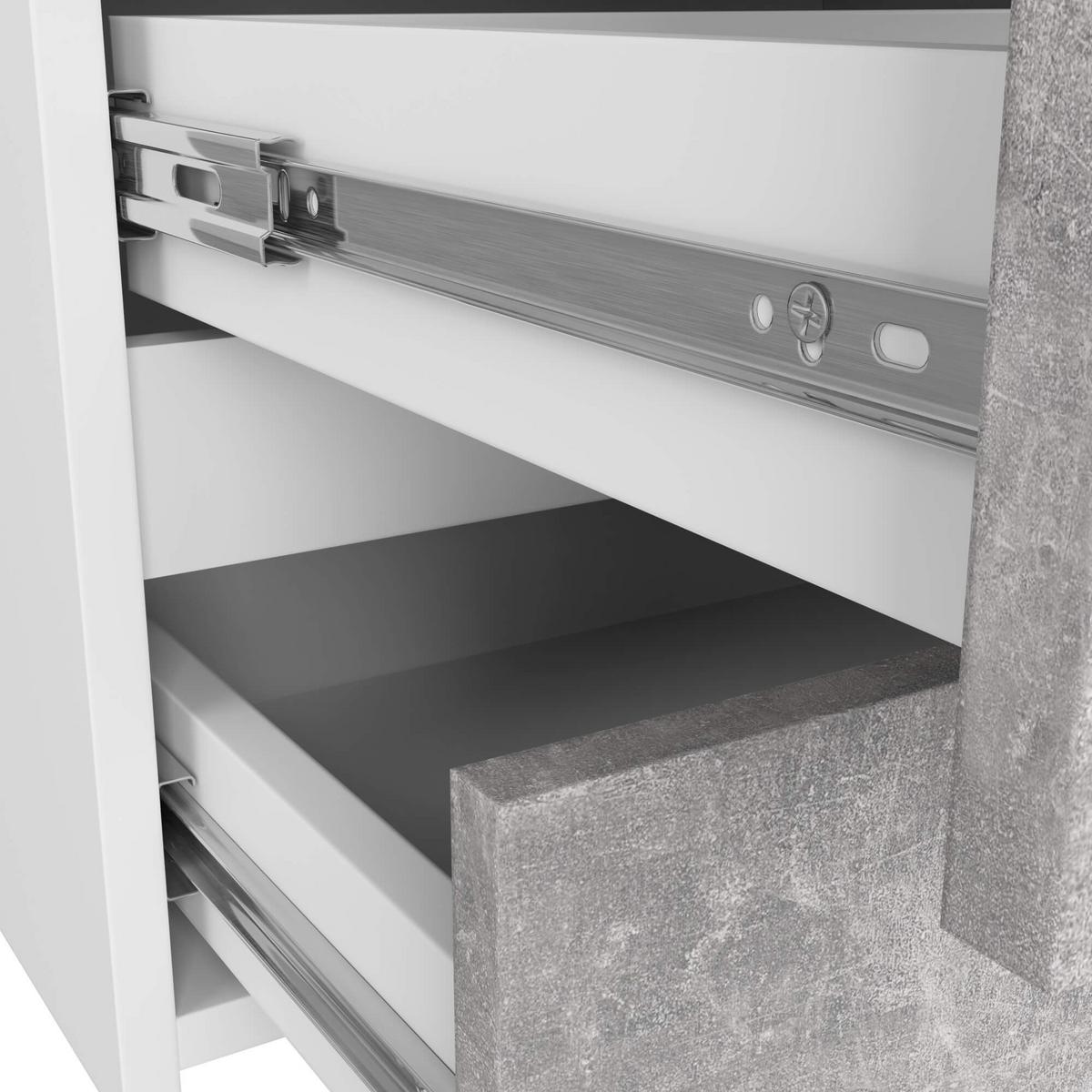 KOMMODE Weiß, Beton 57/100/35 - Weiß, Holzwerkstoff (100/57/35cm) - RAUMHIRSCH FURNITURE