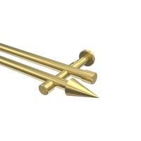 GARDINENSTANGE Prestige Savio 200 cm, 2-läufig (ohne Ringe), 20 mm Ø Messing-Optik - Messingfarben, Metall (200cm) - INTERDECO
