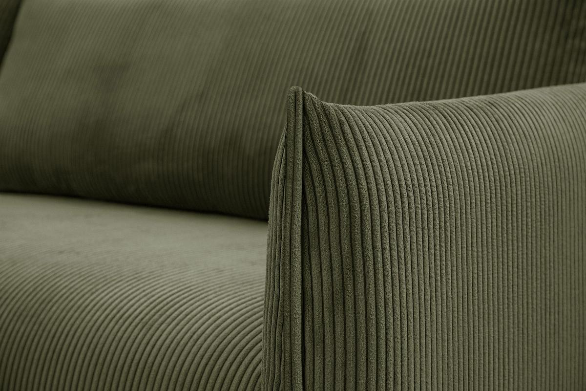 ECKSOFA TAUER 5-Sitzer, olivgrün - Schwarz/Olivgrün, Holzwerkstoff/Kunststoff (174/292cm) - Wozimo