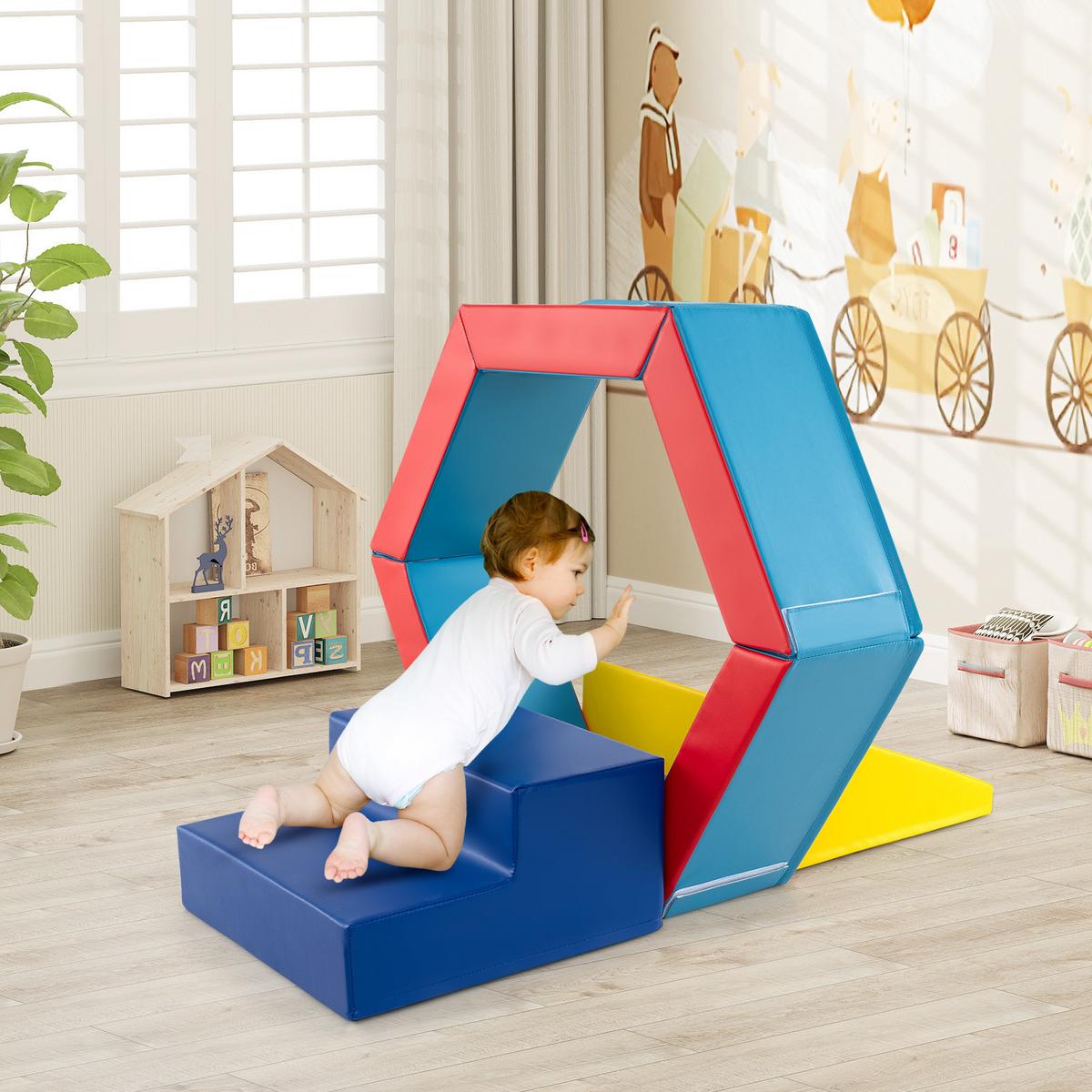 SOFTBAUSTEINE Gelb (3-teilig) - Gelb, Kunststoff (100/25/100cm) - COSTWAY