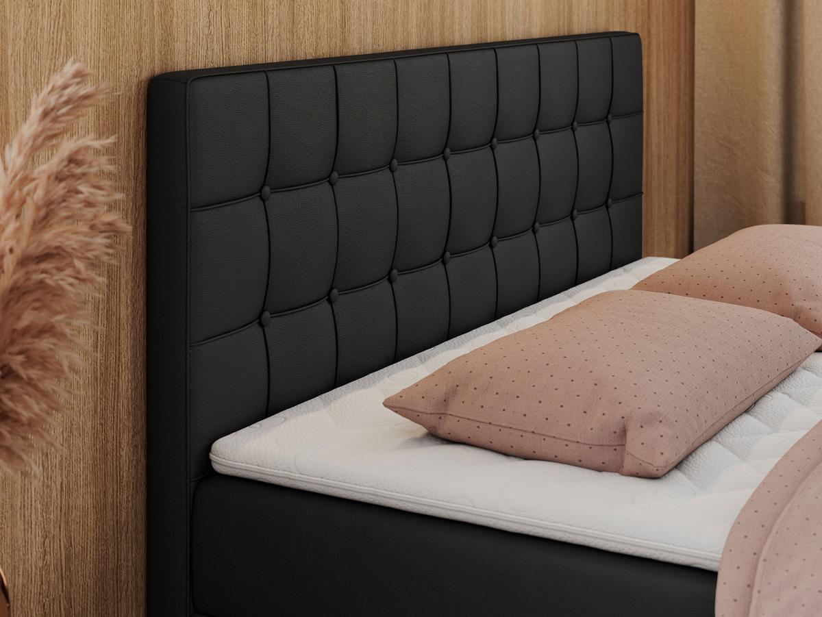 BOXBETT CARMEN 140/200 Schwarz Kunstleder - H3 - Schwarz, Holz/Textil (140/200cm) - MKS