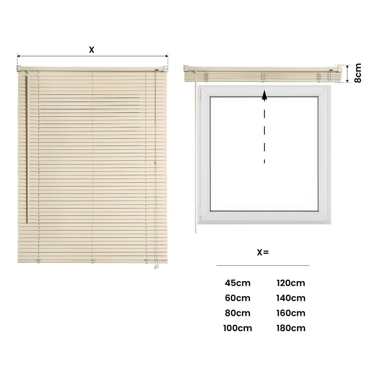 JALOUSIEN vinyl venetianische mit Beige Zugschnur 105x160 - Beige, Kunststoff (105cm) - STORESDECO