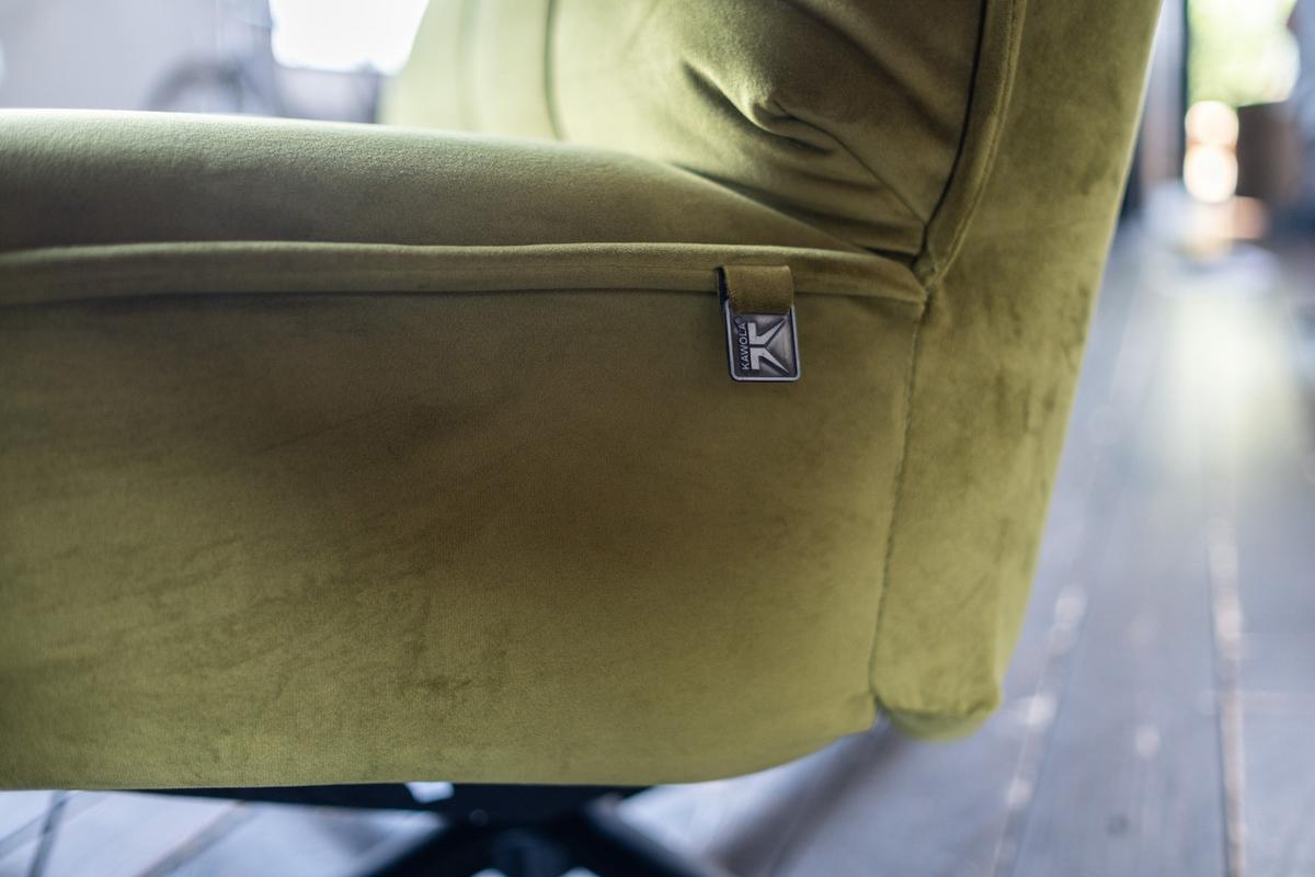 RELAXSESSEL MIKO Grün Velvet Relaxfunktion - Schwarz/Grün, Textil/Metall (75/115/94cm) - KAWOLA