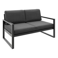 LOUNGESOFA Stella 2-Sitzer mit Metallrahmen, 146 cm, Dunkelgrau - Dunkelgrau, Metall (146/86/80cm) - Beautysofa