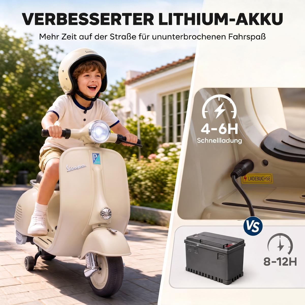 KINDERMOTORRAD Kunststoff Stahl Weiß - Weiß, Kunststoff (81/37/63cm) - AIYAPLAY