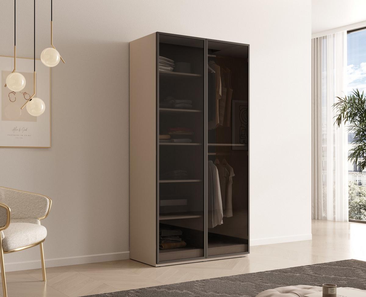 DREHTÜRENSCHRANK ATELIO 101/200/51 cm Modern Kleiderschrank 2-türig Kaschmir - Kaschmir, Holzwerkstoff (101/200/51cm) - MASSENO