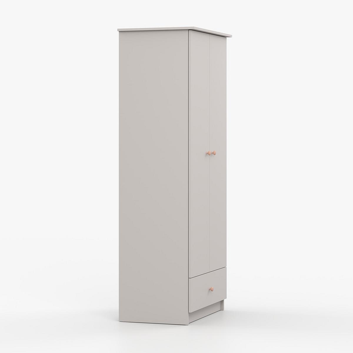 DREHTÜRENSCHRANK 85,5/193/53 cm 2-türig Olaf II Kaschmir + rosa Griffe - Kaschmir/Rosa, Holzwerkstoff/Metall (85.5/193/53cm) - imoebel24