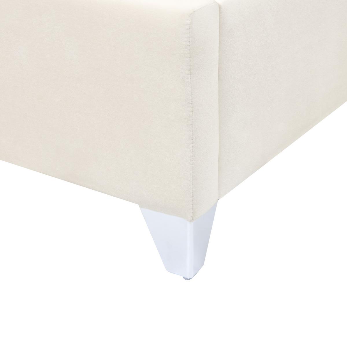 POLSTERBETT 160/200cm Cremeweiß Lubbon - Creme, Textil (160/200cm) - Beliani