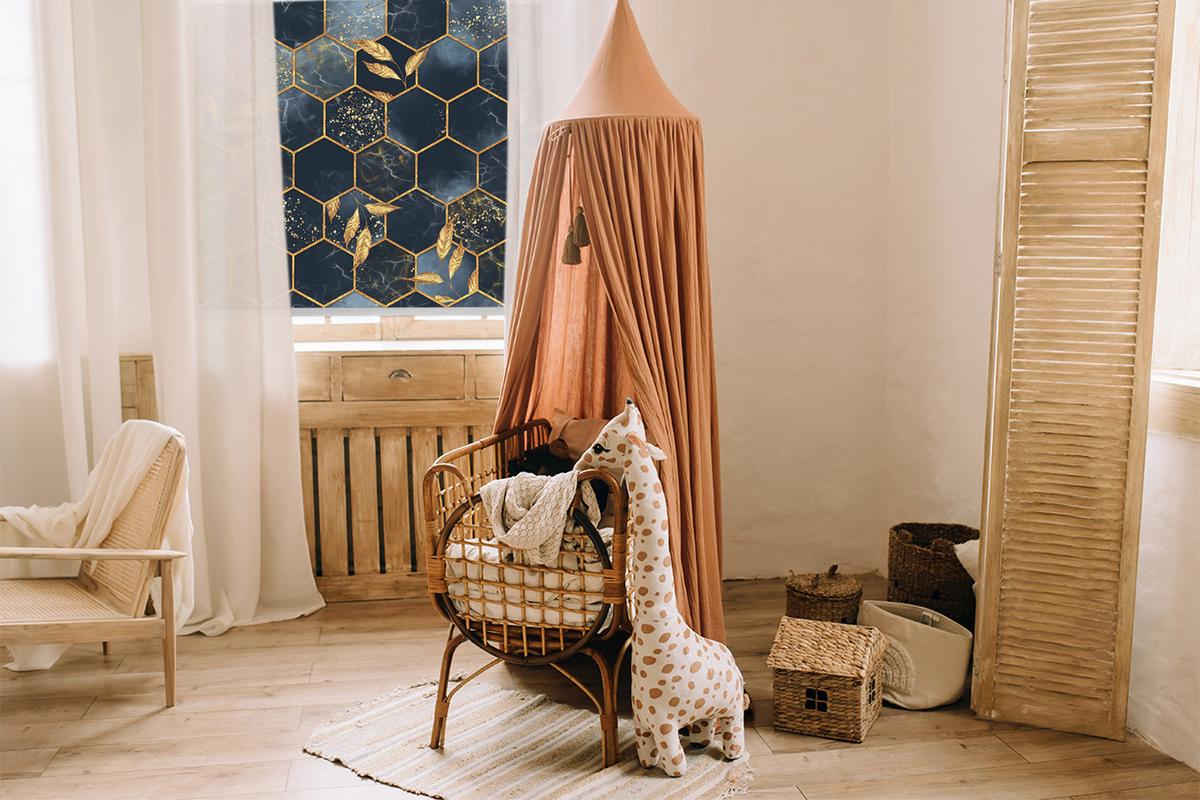 INNENROLLO - Fensterrollo - Rollo - 90x140 cm - Honigwaben - Dunkelblau, Kunststoff (90/140/0.5cm) - TULUP