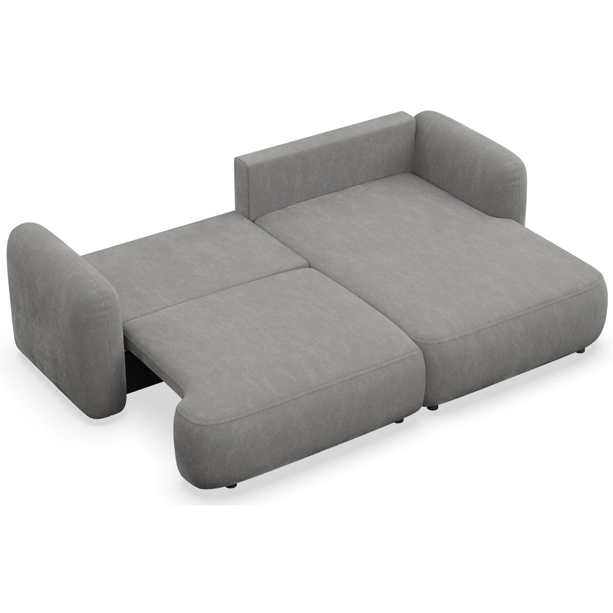 ECKSOFA Tvoya graues Chenille - Schwarz/Grau, Kunststoff/Textil (175/267cm) - Selsey