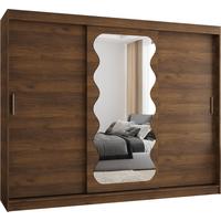 SCHIEBETÜRENSCHRANK mit Spiegel SPOTI 200/250/62 3-türig - Silberfarben/Walnussfarben, Holz (250/200/62cm) - MÖBEL KRYSPOL