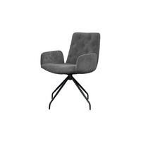DREHSTUHL NEW CHARME Grau Cord (1er-Set) - Dunkelgrau/Grau, Textil (59/87/66cm) - KAWOLA
