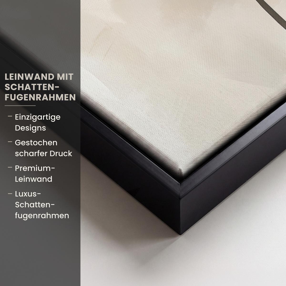 LEINWAND Bilder mit Rahmen - Blume - Beige - Farbe - Schatten - 30x40 - Creme, Textil (30/40cm) - MuchoWow