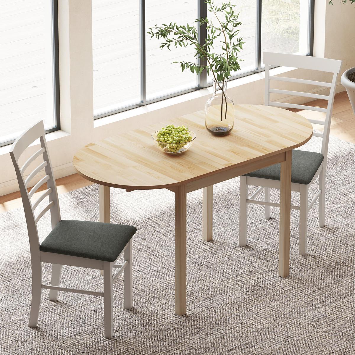 ESSTISCH Klappbar Küchentisch für 6 Personen mit Drop-Leaf-Design - Naturfarben, Holz (140/70/75cm) - HOMCOM