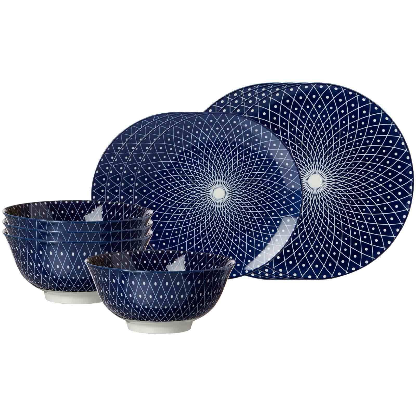 BASIC-SET Royal Reiko blau-weiß 12-tlg. - Blau/Weiß, Keramik (2/2/2cm) - Ritzenhoff Breker