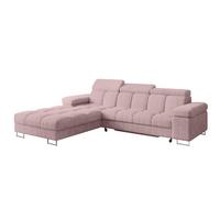 ECKSOFA mit Schlaffunktion Ottomane Links 271x203x79 Rosa Cord - Rosa, Holzwerkstoff/Textil (271/203cm) - ALTDECOR