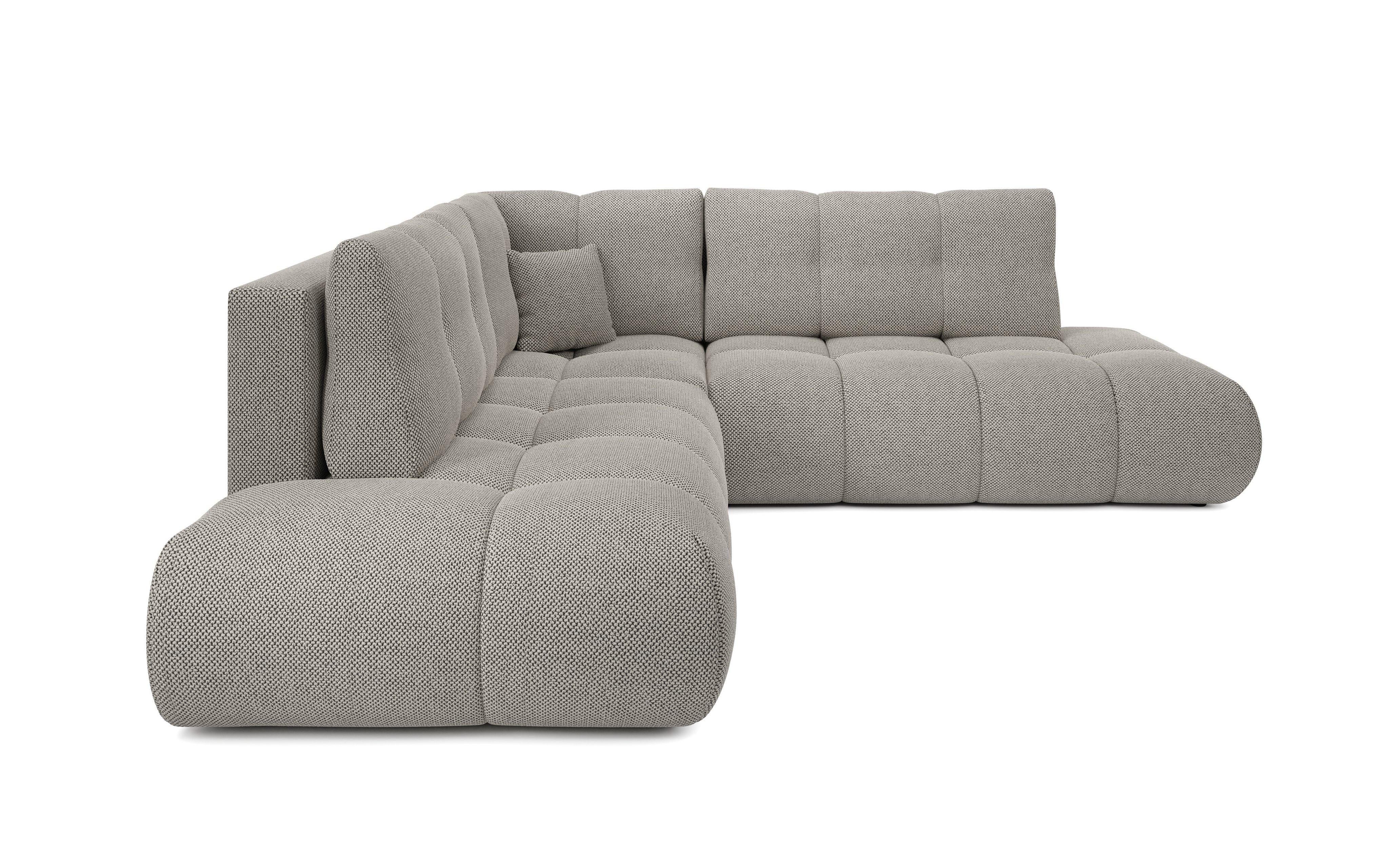 ECKSOFA DUCA II L-S Grau Jersey mit Schlaffunktion - Grau, Holz (266.5/266.5cm) - MASSENO