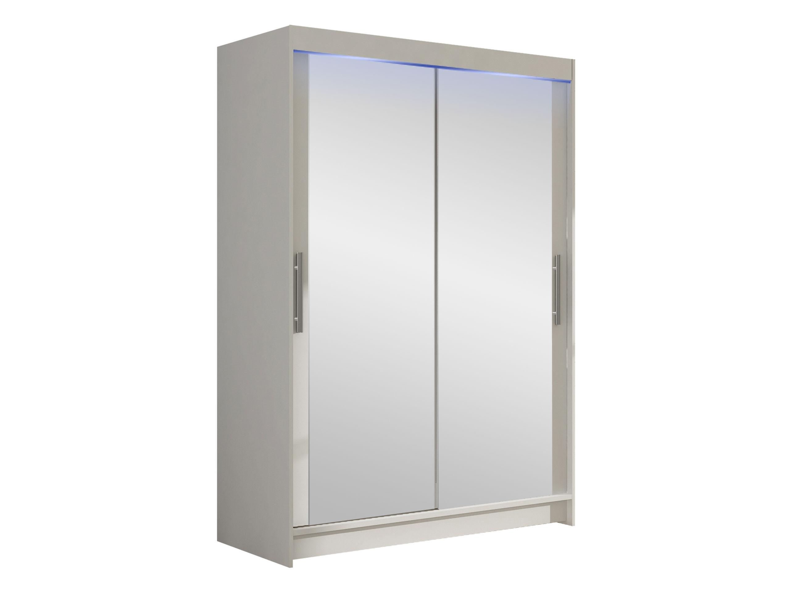KLEIDERSCHRANK Miami VII, mit RGB LED Beleuchtung - Silberfarben/Weiß, Holzwerkstoff/Kunststoff (120/200/58cm) - MIRJAN24