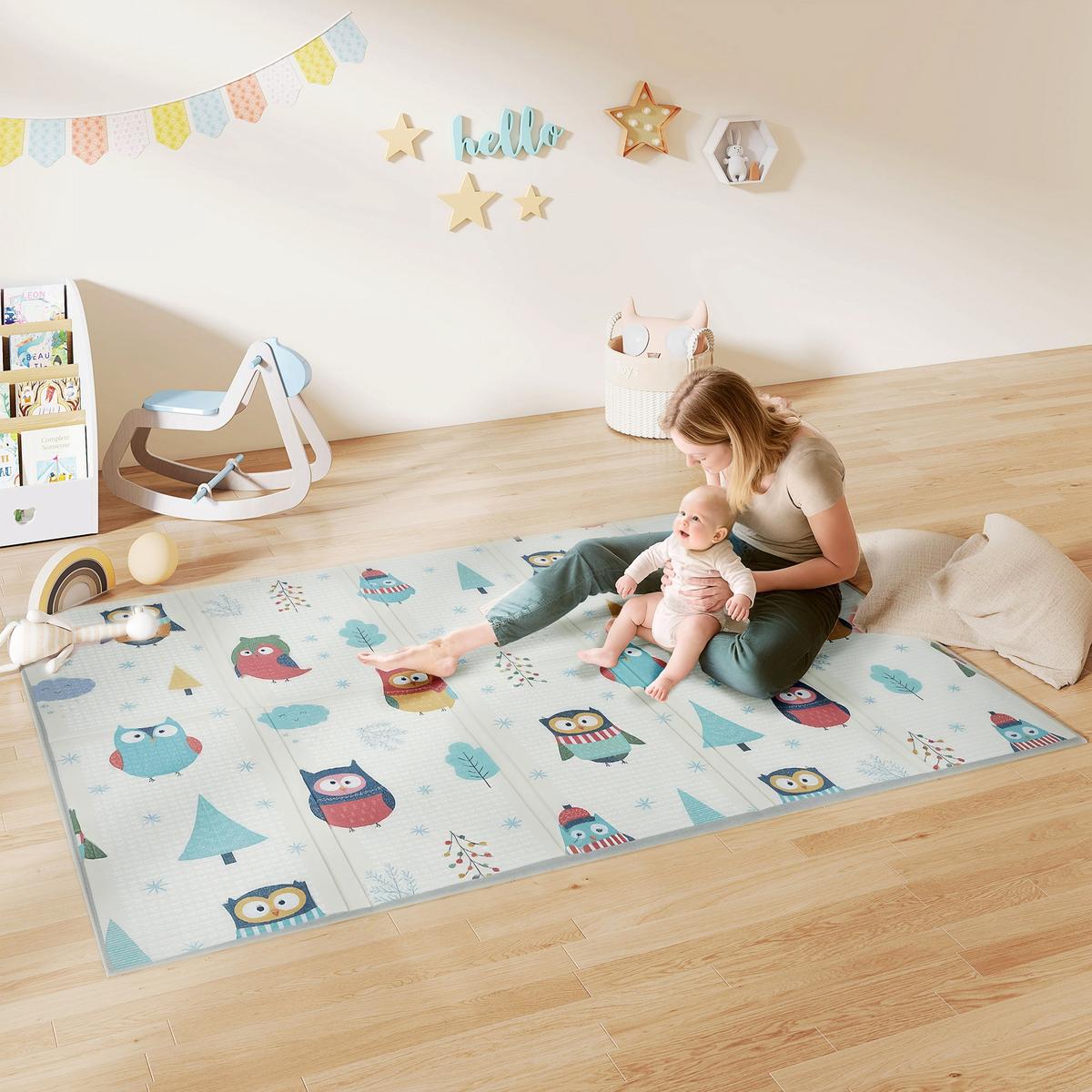 SPIELMATTE aus XPE PE Mehrfarbig - Blau/Multicolor, Kunststoff (150/200cm) - AIYAPLAY