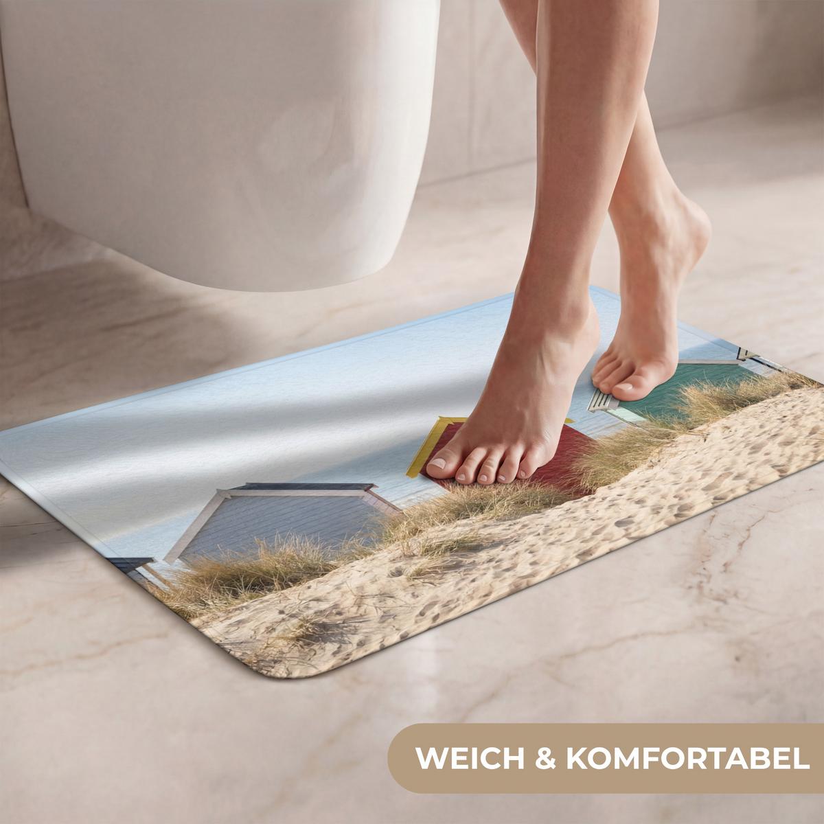 WC-VORLEGER Strand - Ferienhäuser - Farbenfroh - Dünen Toilettenvorleger 60x40 cm - Multicolor, Textil (60/1cm) - OnlyWow