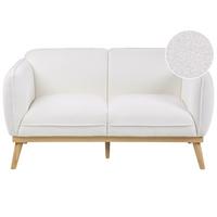 2-SITZER-SOFA Bouclé Weiß Ljung - Hellbraun, Textil (160/82/82cm) - Beliani