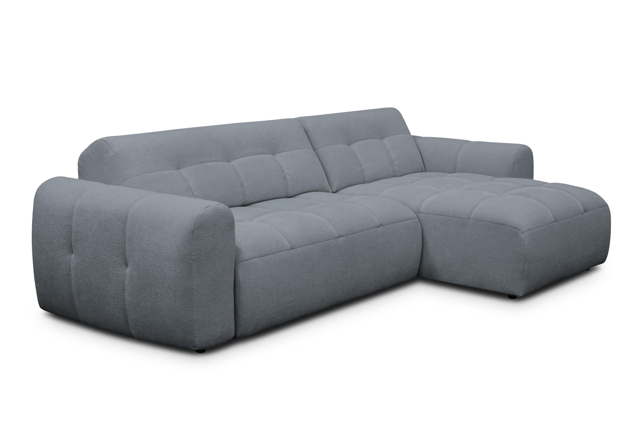 ECKSOFA LUMERO 4-Sitzer RECHTS, graphitfarben - Graphitfarben/Schwarz, Holz/Textil (275/166cm) - Courtois Laville