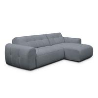 ECKSOFA LUMERO 4-Sitzer RECHTS, graphitfarben - Graphitfarben/Schwarz, Holz/Textil (275/166cm) - Courtois Laville