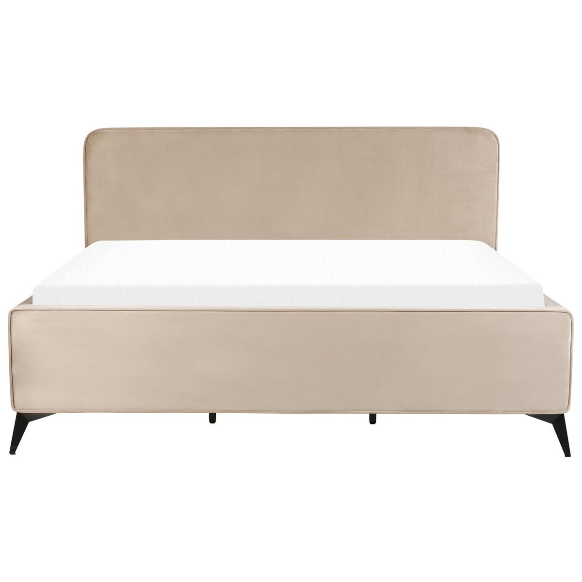POLSTERBETT mit Lattenrost 180x200 cm Beige Valognes - Taupe, Textil (180/200cm) - Beliani
