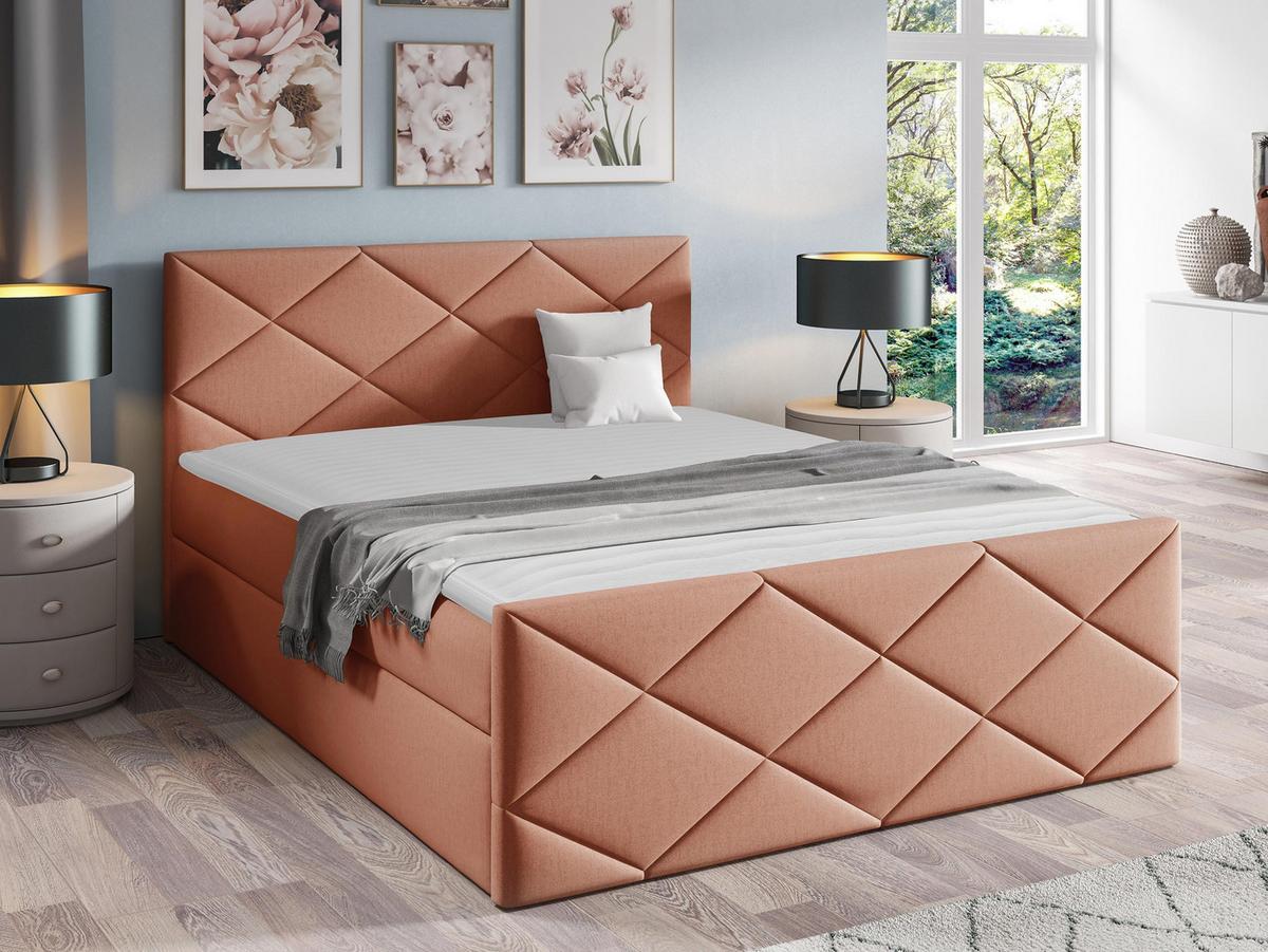 BOXBETT Herkules - H3 - Hellrosa, Holz (160/200cm) - MIRJAN24