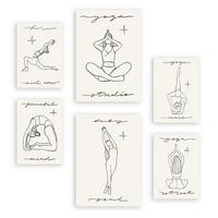POSTER Set Mit 6 Yoga Musen 1 A3 & A4 Rahmenlos - Klar, Papier (29/3/42cm) - Nacnic