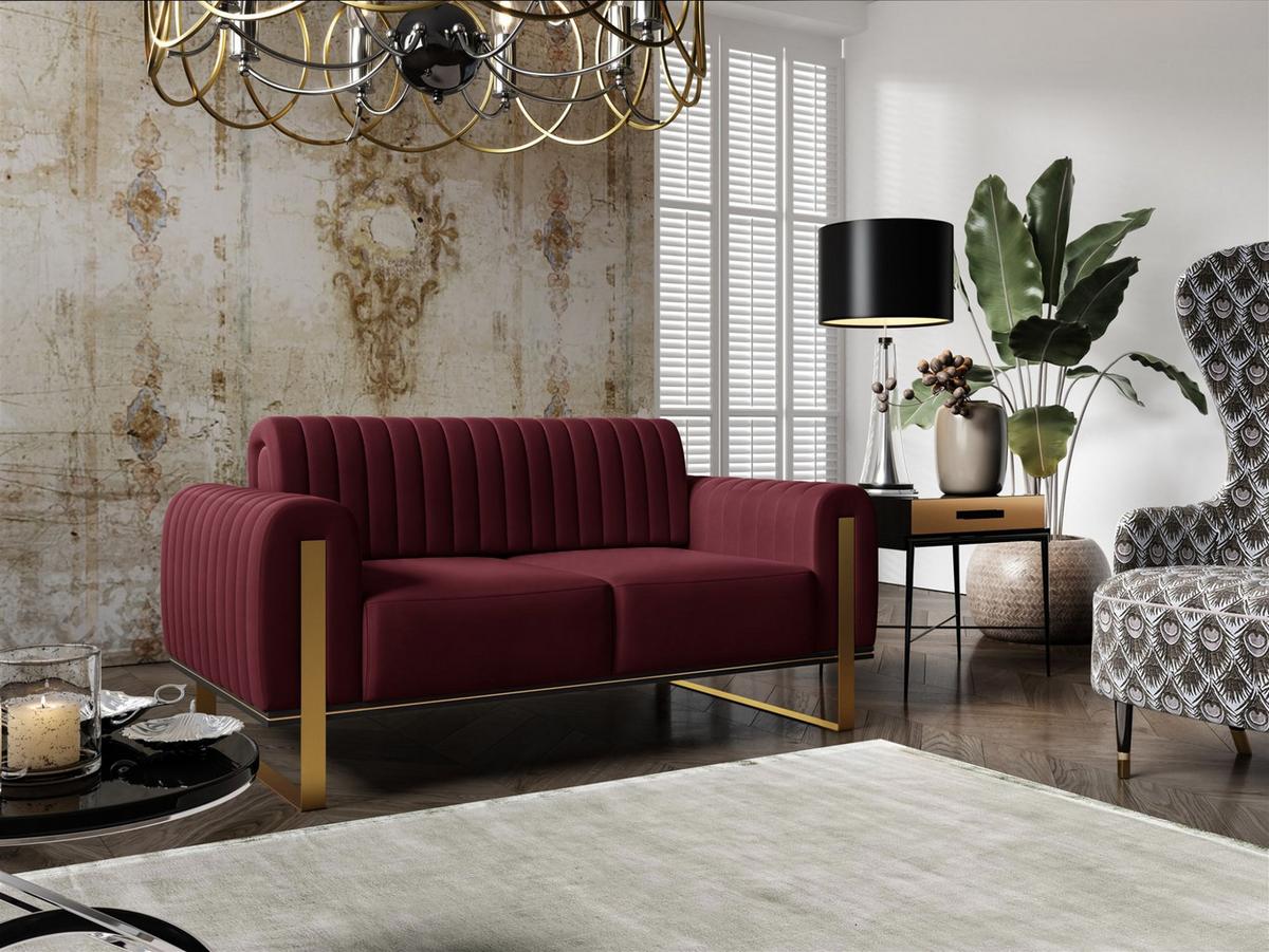 SOFASET Valerie 3-2 - Rot, Holzwerkstoff/Textil (228/79/90cm) - Fun Möbel