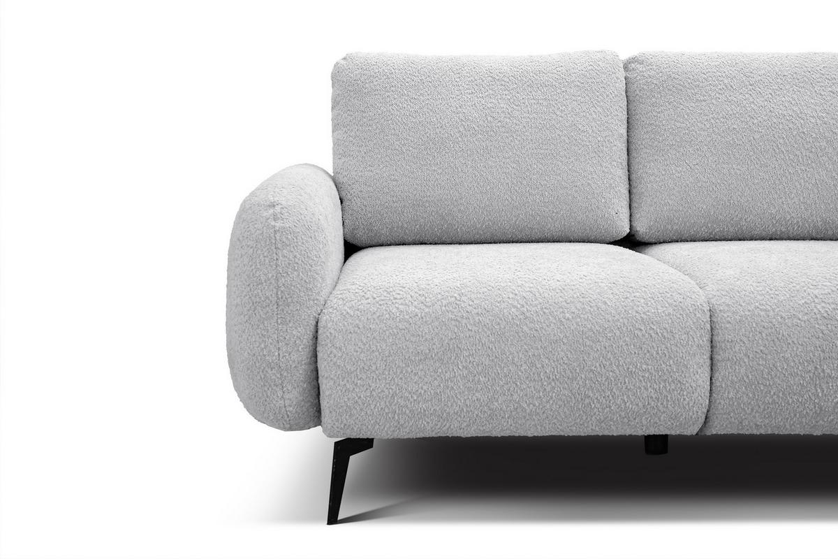 SOFA FEBE 2-Sitzer, hellgrau - Hellgrau/Schwarz, Holz/Textil (160/82/96cm) - Wozimo