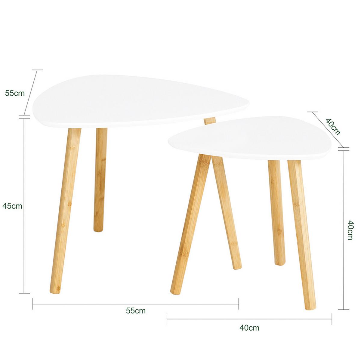 COUCHTISCH 2er Set Weiß - Weiß, Holz/Holzwerkstoff (52/55/45cm) - SoBuy