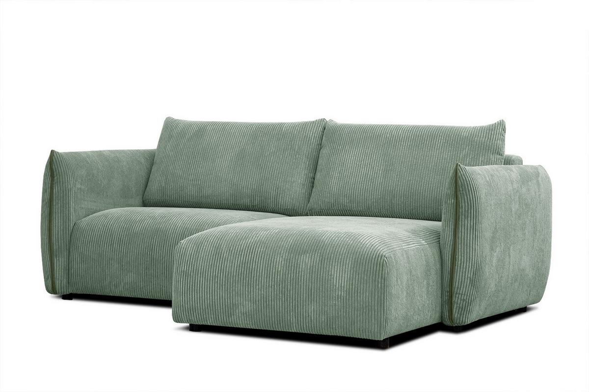 ECKSOFA TAUER 3-Sitzer, mintgrün - Schwarz/Mintgrün, Holzwerkstoff/Kunststoff (206/173cm) - Wozimo
