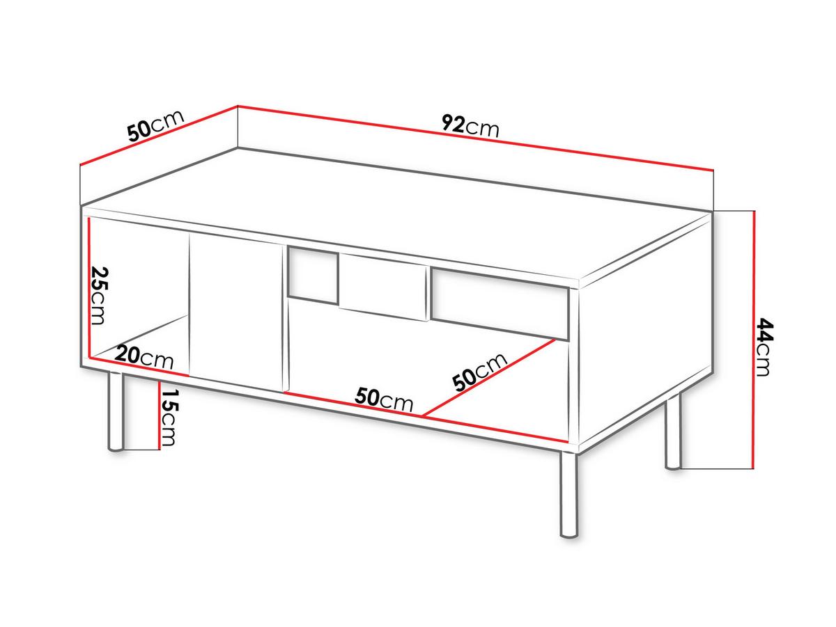 COUCHTISCH Aruba 92 - Naturfarben, Holzwerkstoff (50/92/44cm) - MIRJAN24