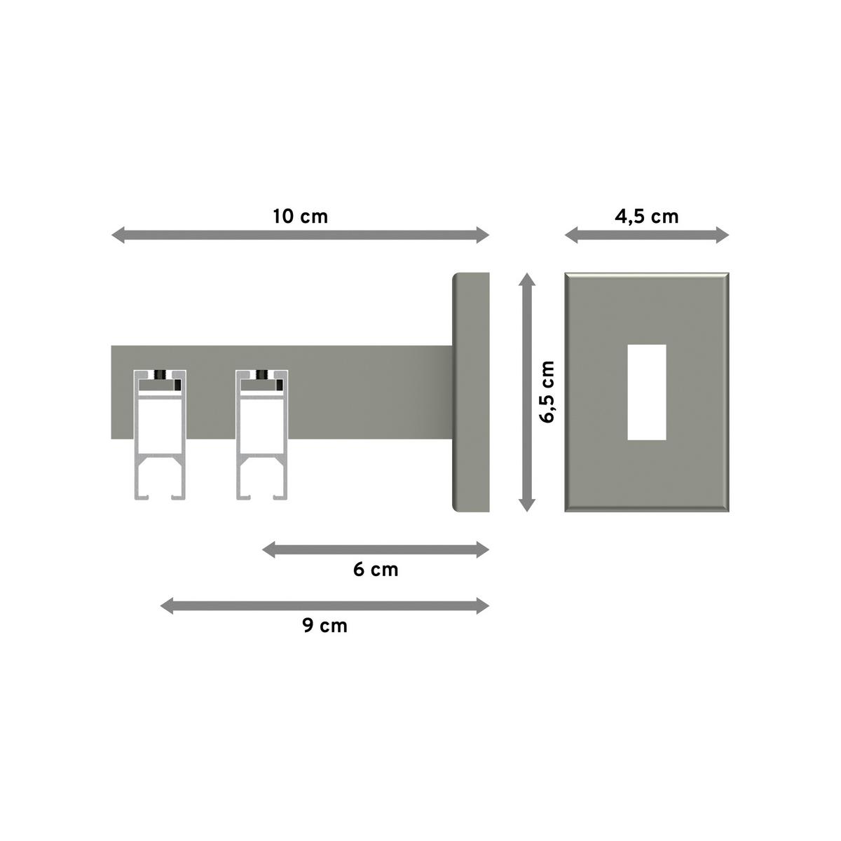 GARDINENSTANGE INNENLAUF Smartline Paxo 360 cm (geteilt in 2 x 180 cm), 2-läufig, 14x35 mm Edelstahl-Optik - Edelstahlfarben, Metall (360cm) - INTERDECO