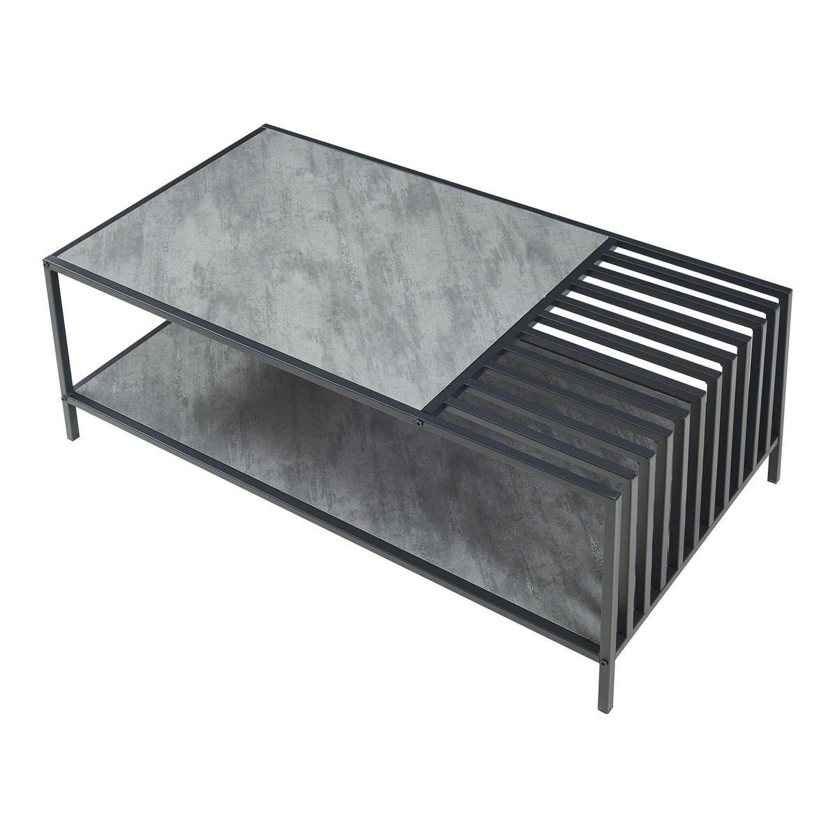 COUCHTISCH Pärghos 120/60/45 cm - Schwarz/Grau, Holzwerkstoff/Metall (60/120/45cm) - [en.casa]