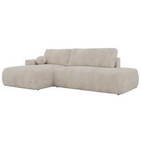 ECKSOFA TAREN L Beige Cord - Links - Beige/Schwarz, Kunststoff/Textil (170/292cm) - MKS