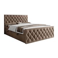 BOXSPRINGBETT INEZ II mit Bettkasten mit Topper 140x200 cm Royal Velvet 176 - Beige, Textil - Lookway