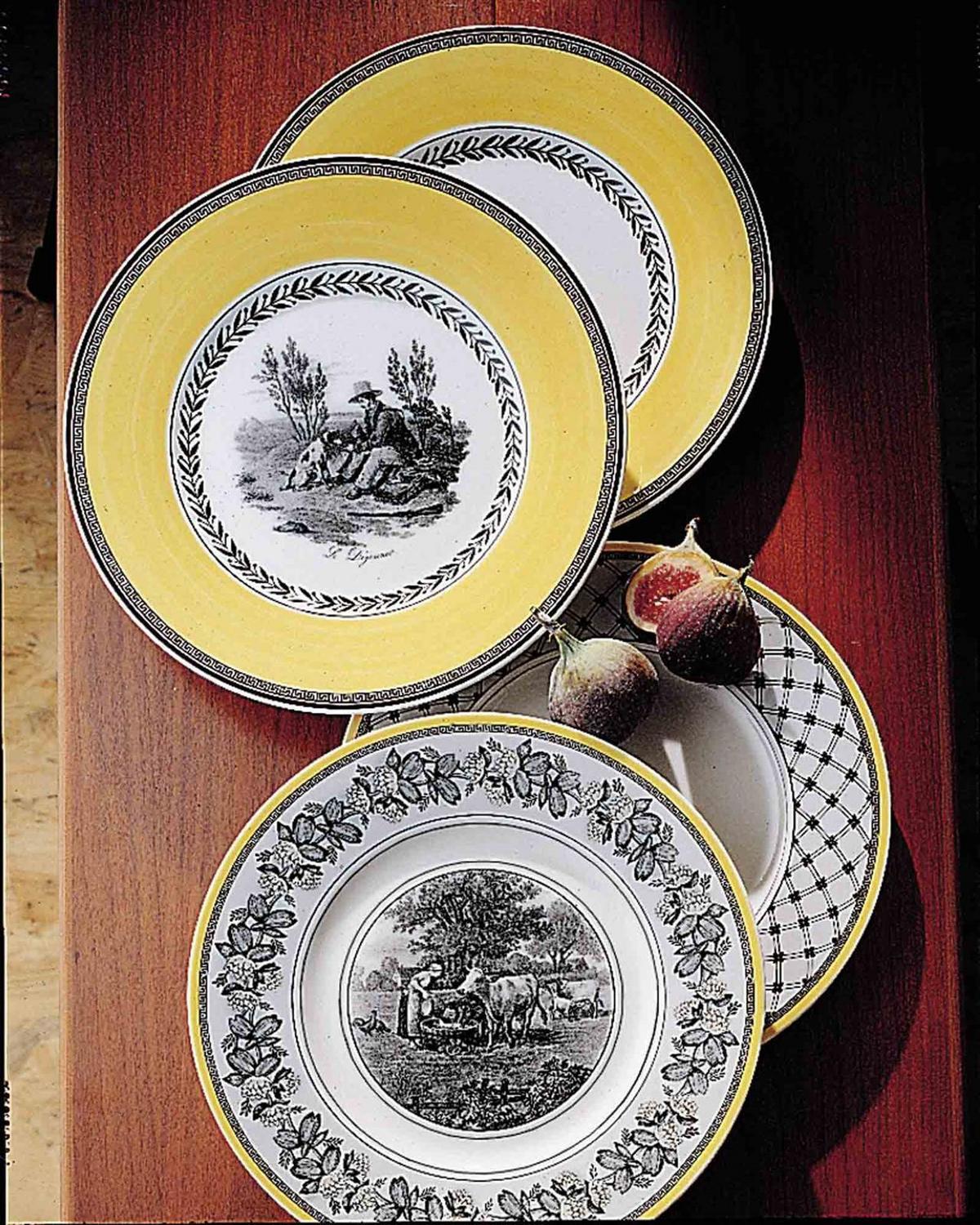 SUPPENTELLER Audun Chasse weiß-grau-gelb ø 24,2 cm 6er Set - Gelb/Weiß, Keramik (24.2cm) - Villeroy & Boch